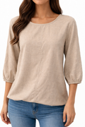 Soft Beige Casual Blouse