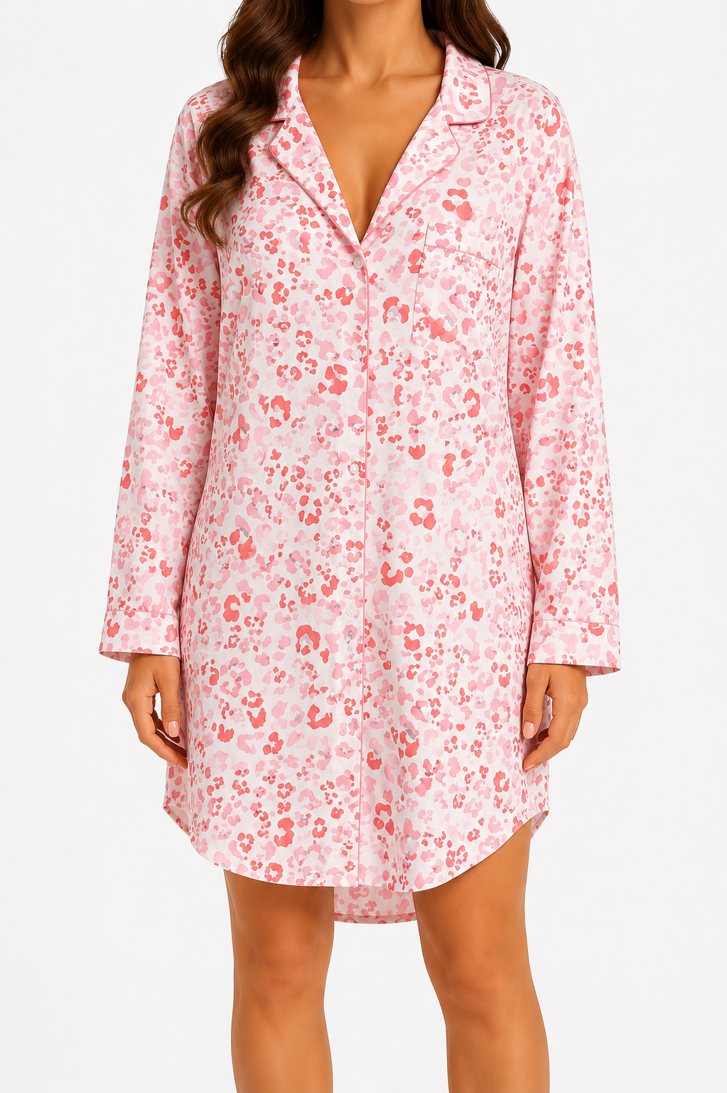 Pink Leopard Print Sleep Shirt