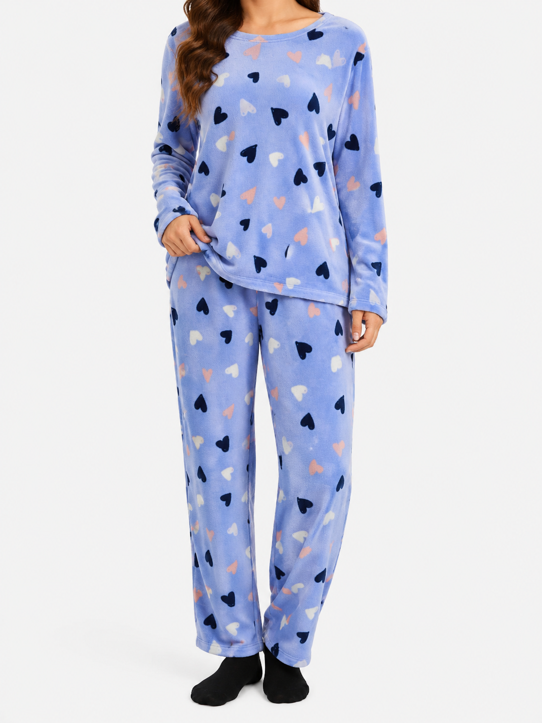 Soft Blue hearts Winter PJ Set