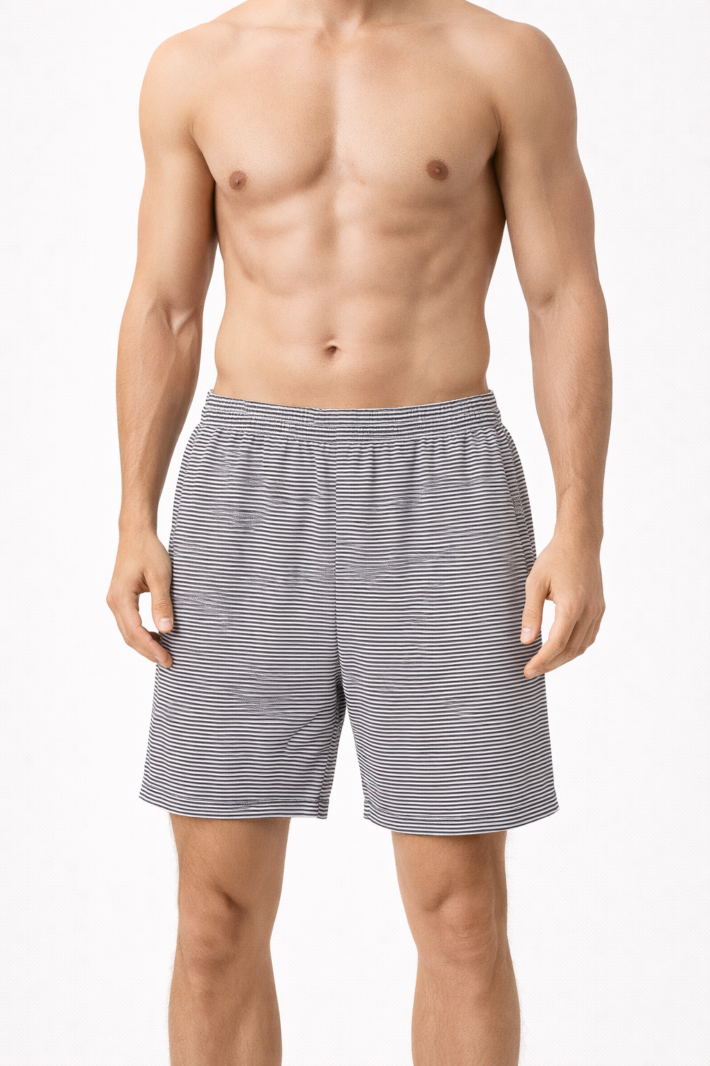 Black & White Striped Sleep Shorts