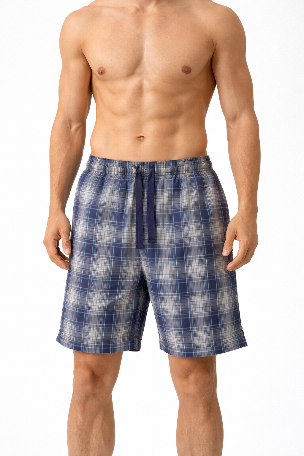 Blue & Grey Flannel Sleep Short