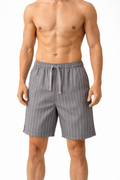 Grey Striped Flannel Sleep Shorts