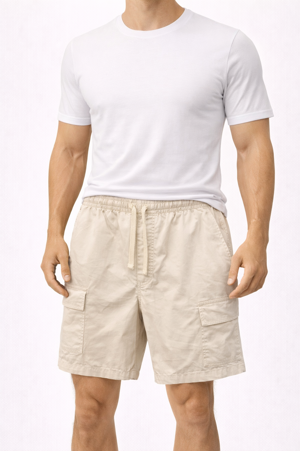 Beige Cargo Short