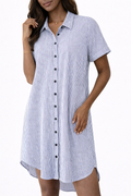 Striped Navy Button Down Dress