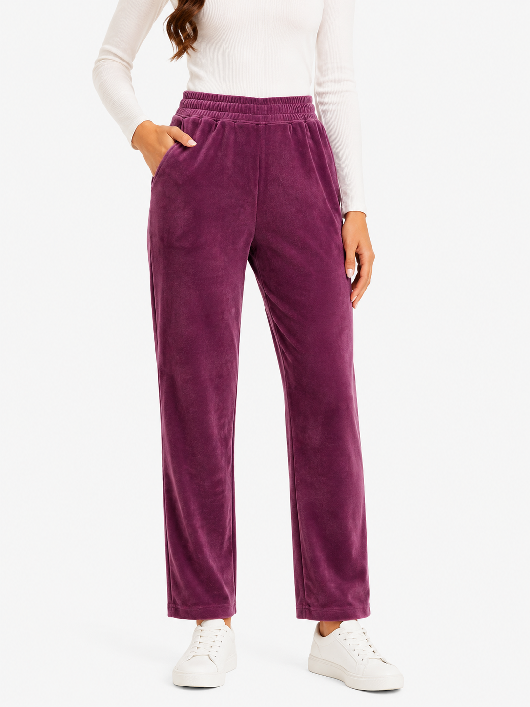 Maroon Velvet Joggers