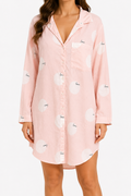 Blush Pink Love Dot Button-Up Sleep Shirt