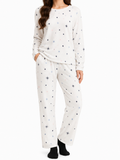 White Star Print PJ Set