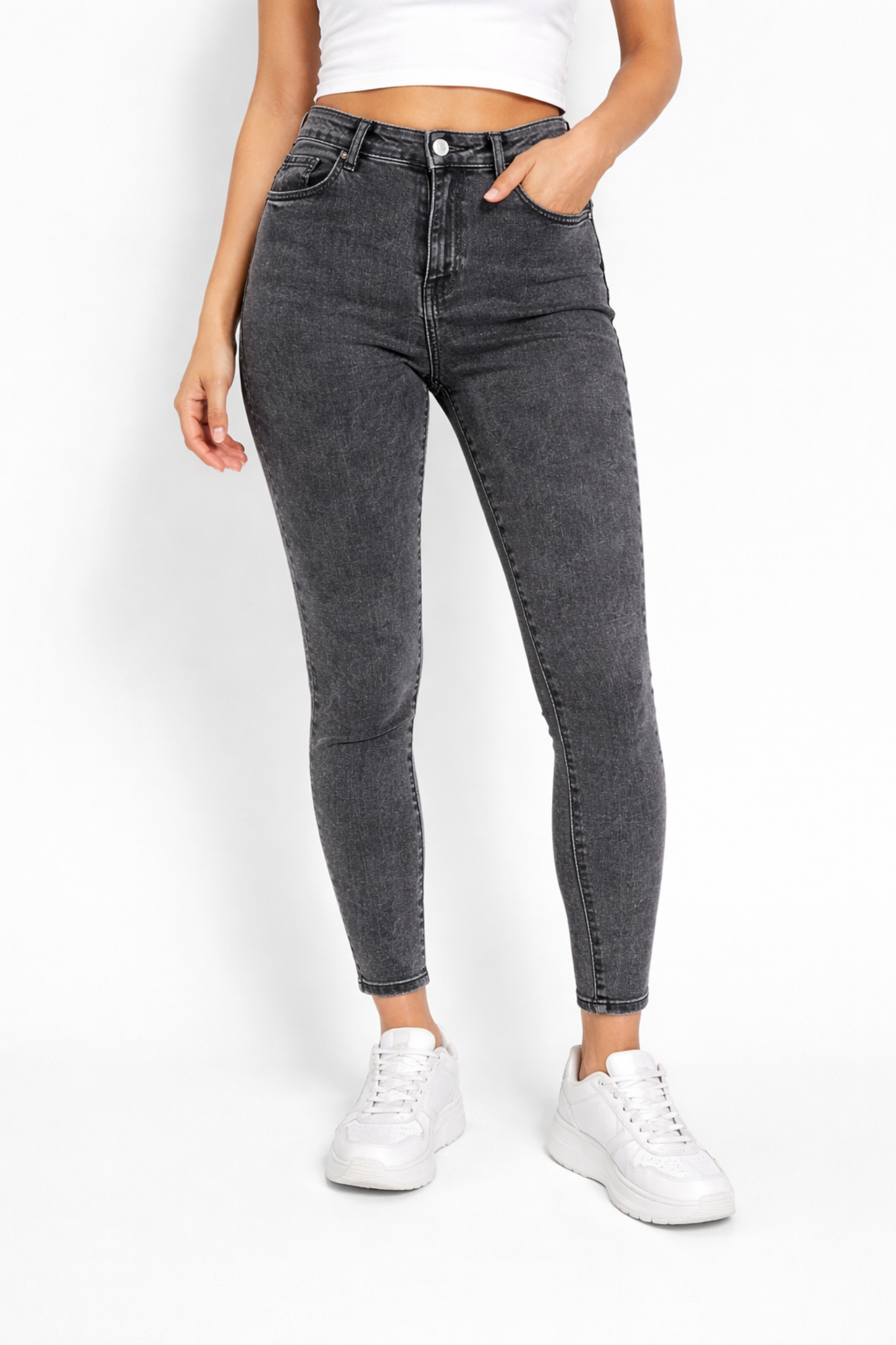 Dark Grey Skinny Fit Jeans