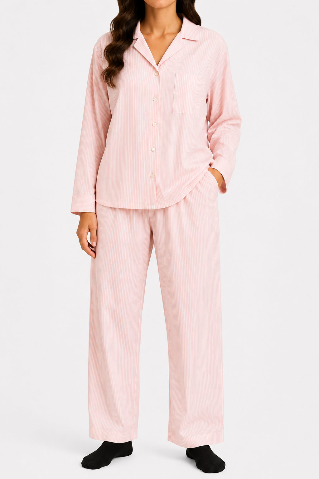Pink & White Stripe PJ Set