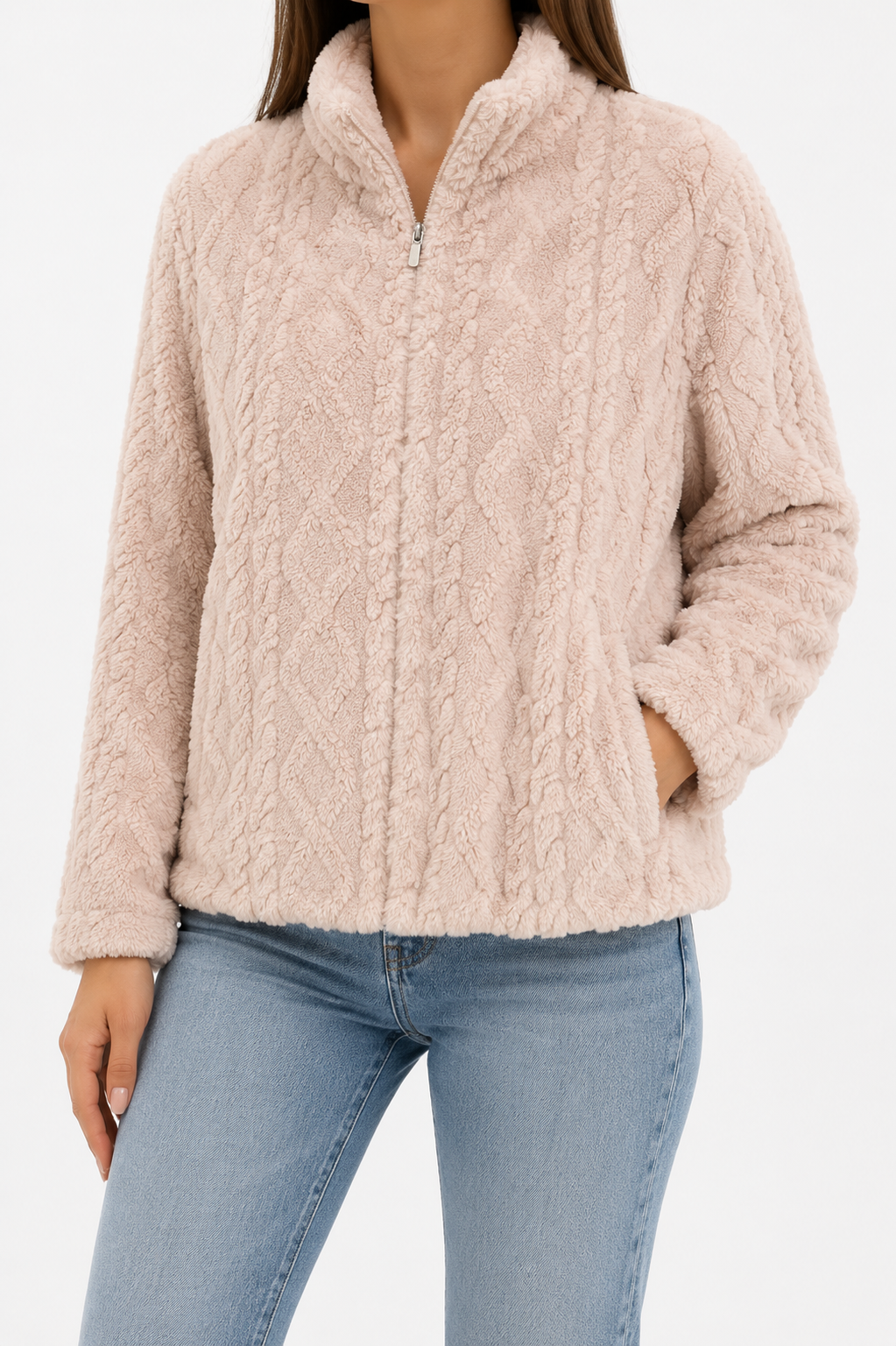 Ladies Sherpa-Lined Zip Hoodie
