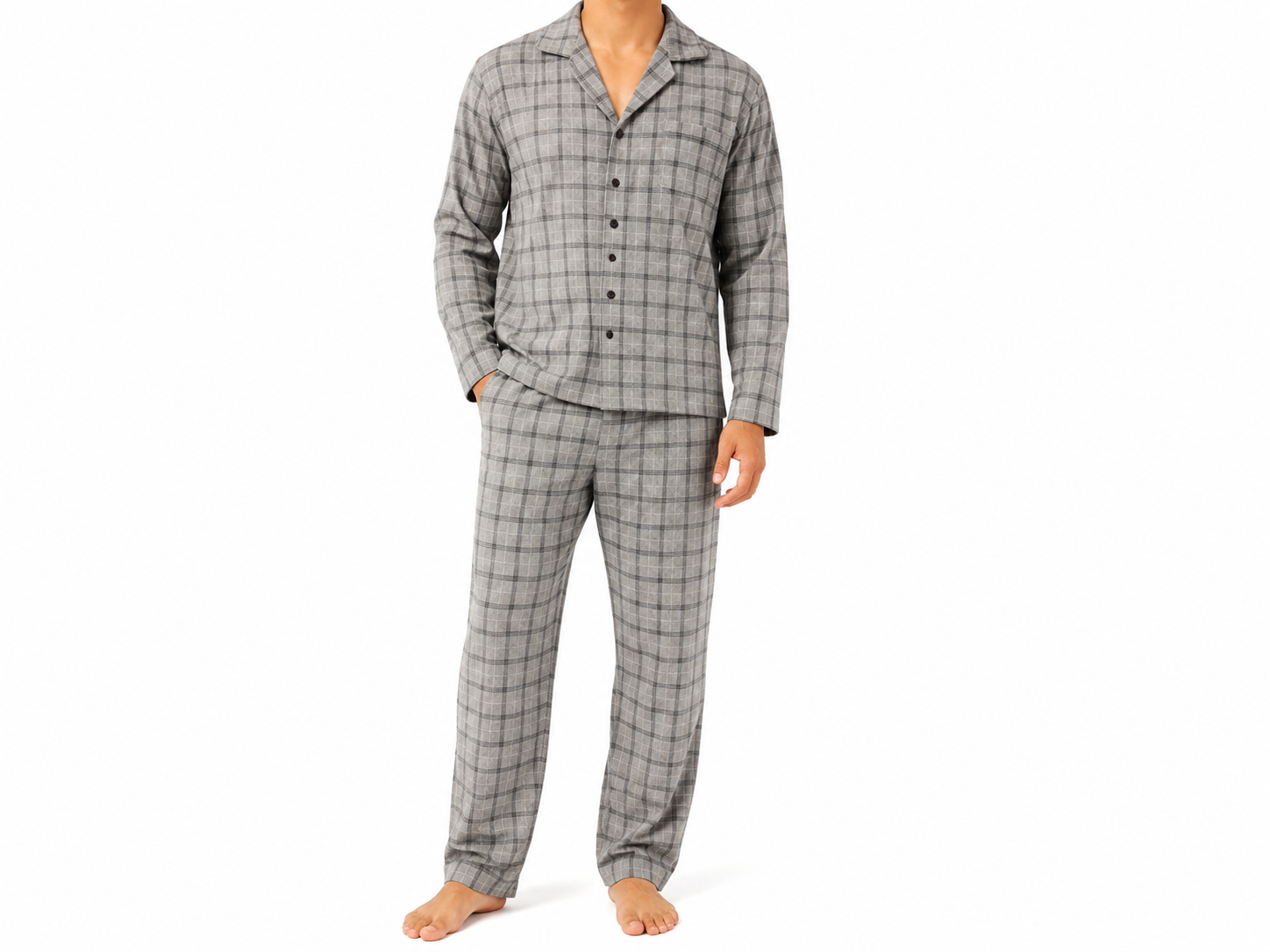 Men's Plaid Fleece Pajama Set