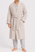 Beige Waffle Wrap Gown