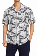 Black & White Printed Button-up Shirt