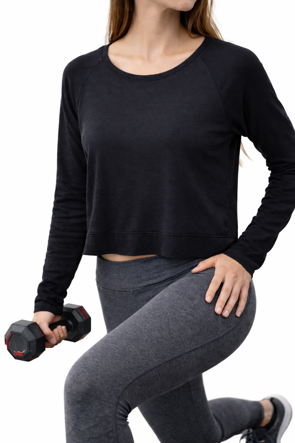 Black Cropped Athletic Top