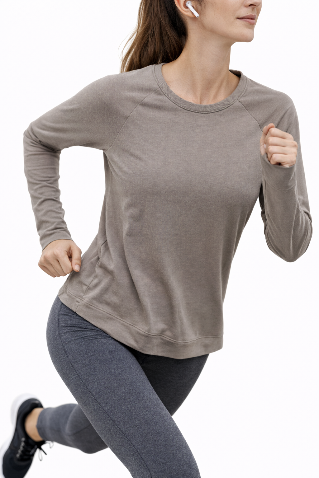 Stone Beige Cropped Athletic Top