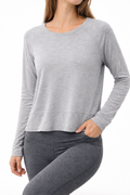 Grey Cropped Athletic Top