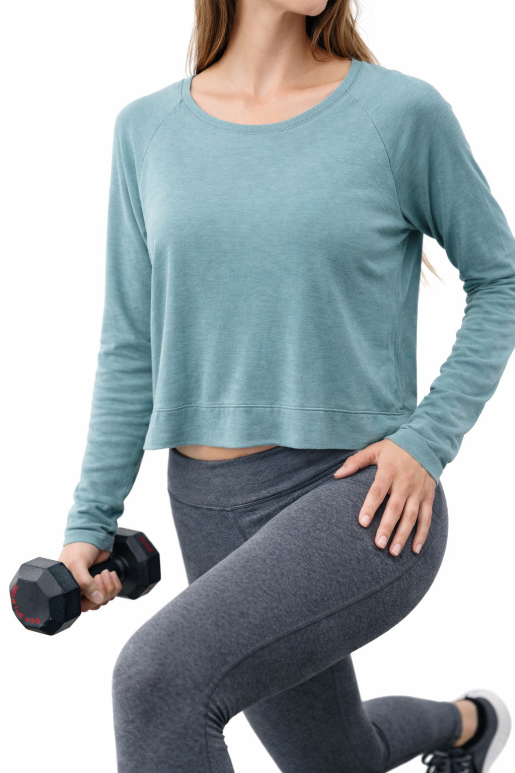 Teal Cropped Athletic Top