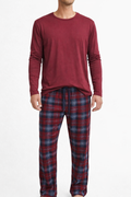 Burgundy Plaid Winter Pajama Set