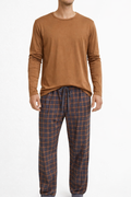 Camel Plaid Winter Pajama Set