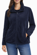 Navy Blue Soft Fleece Zip-up Jacket