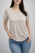 Light Blue Leopard Print Top