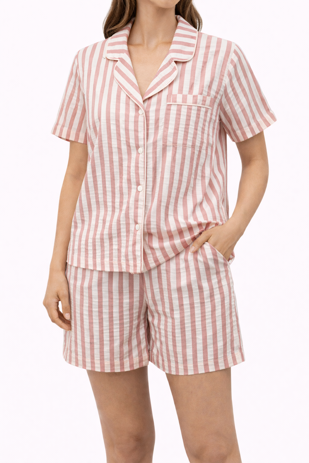 Pink and White Summer Pajama Set