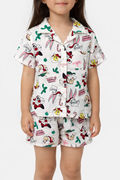 White Looney Tunes Theme Pajama Set