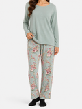 Soft Mint Floral Winter PJ Set