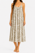 White & Green Casual Summer Dress