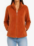 Orange Soft Fleece Zip-up Jacket