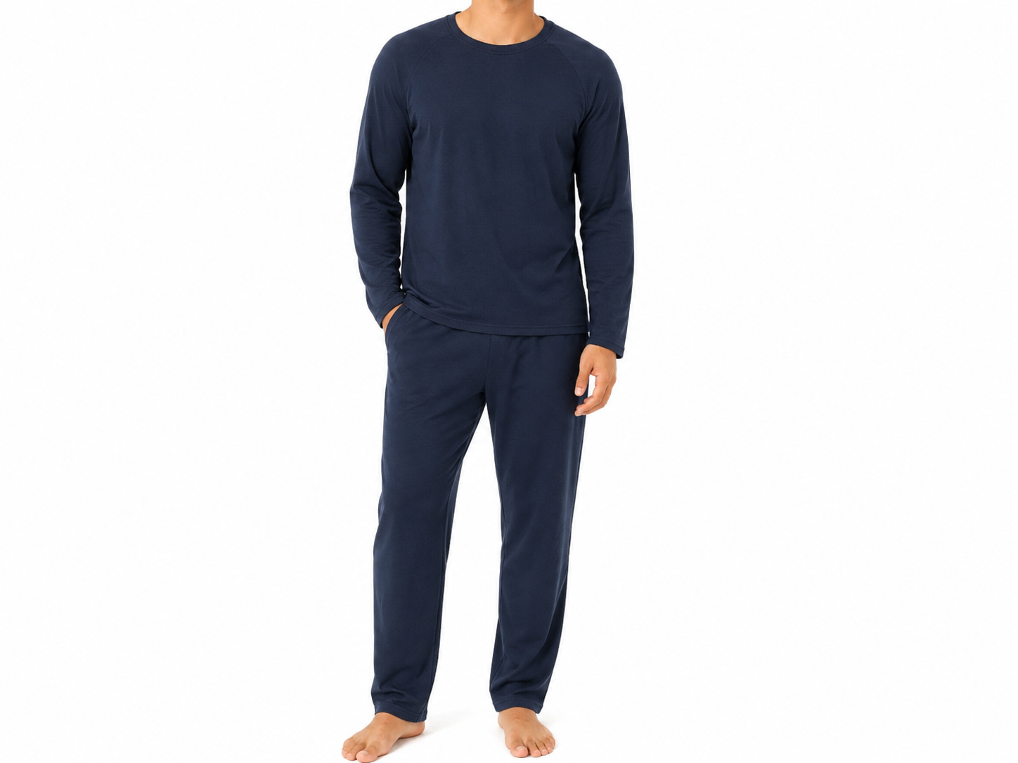 Men's navy fleece sleepwear set