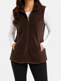 Plum Zip-Up Sherpa Vest