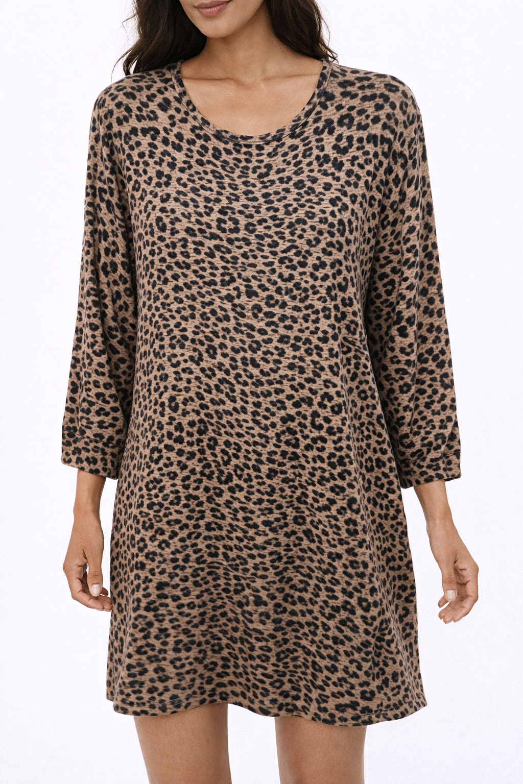 Leopard Print Long Sleeve Dress