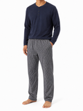 Men's Navy and Plaid Pj set