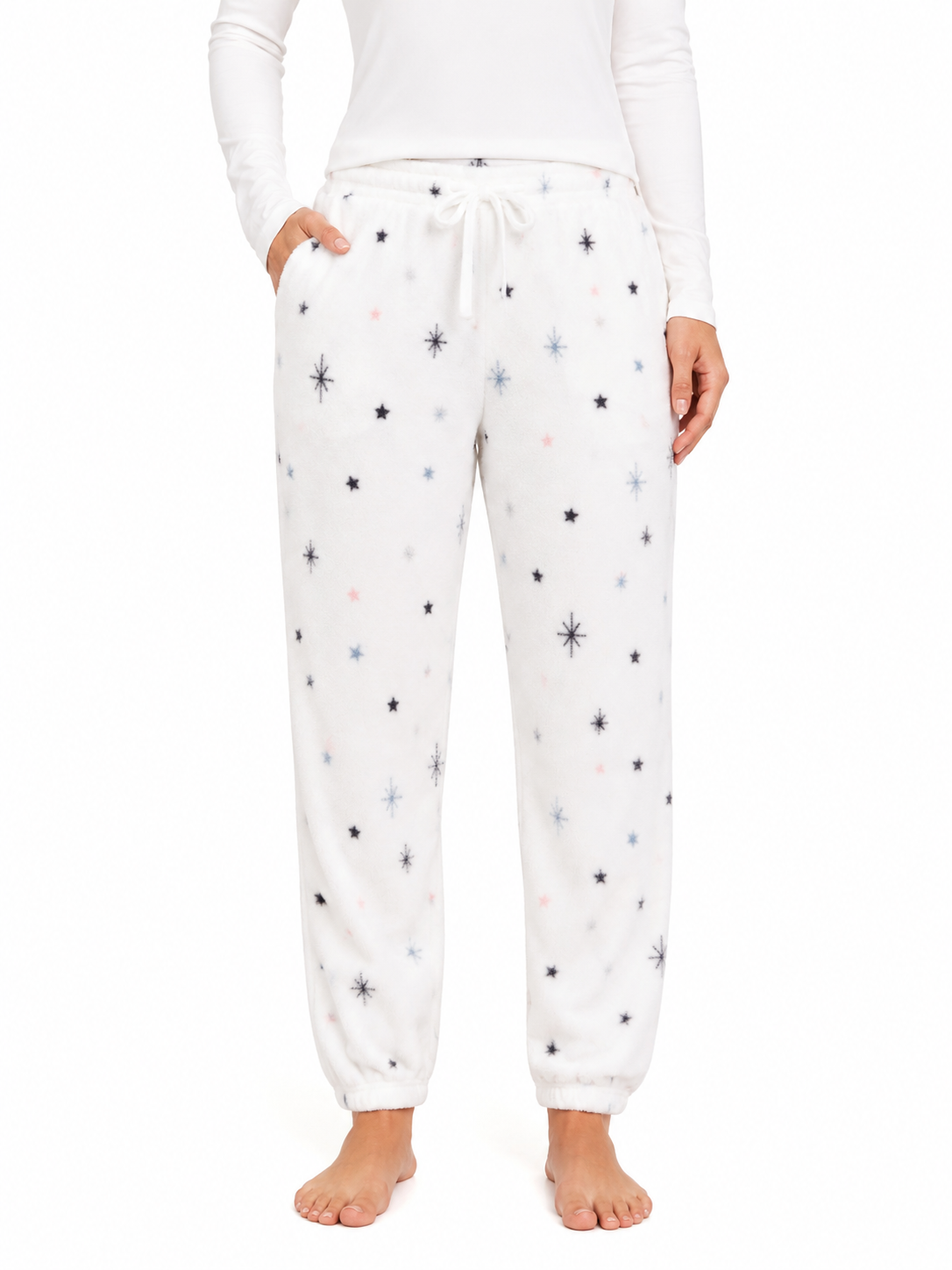 White Starry Winter PJ Pants