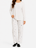 Soft White Star Print PJ Set