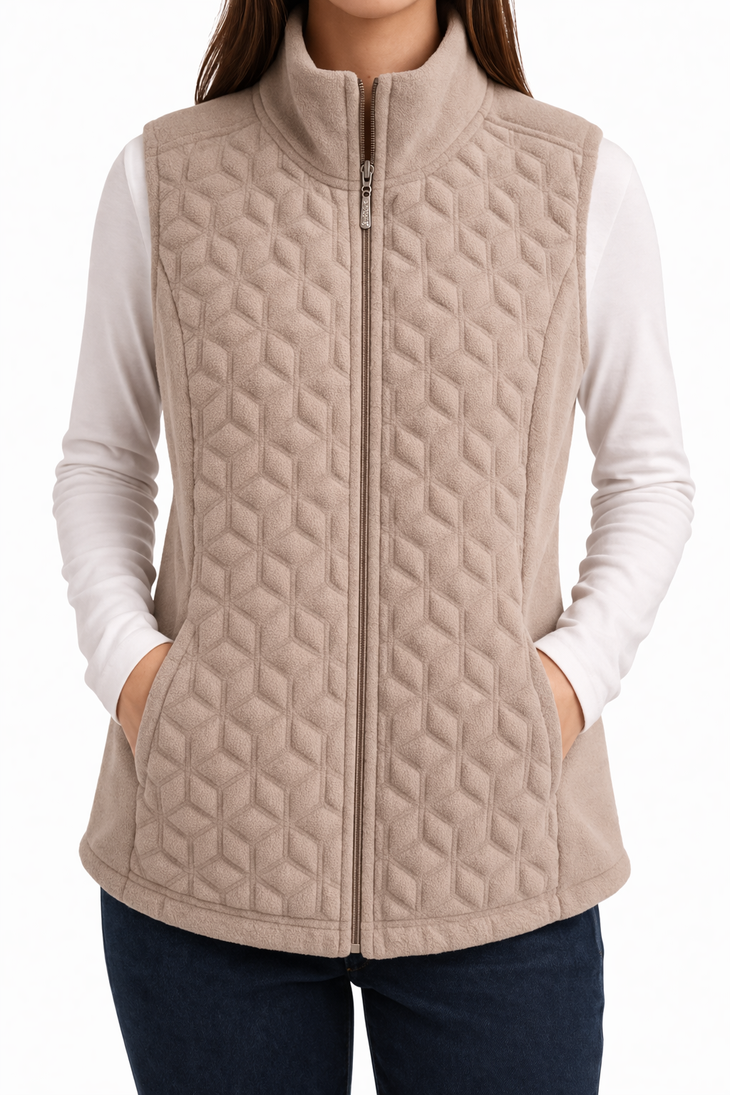 Cream Quilted Vest