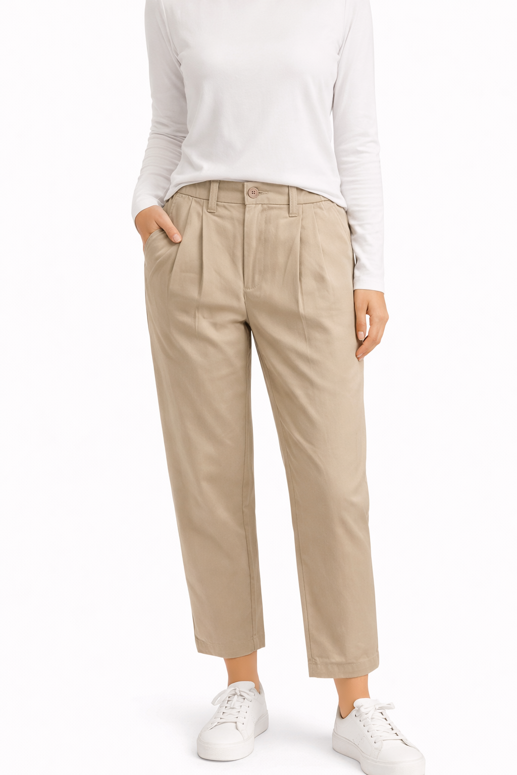 Beige Tailored Pants