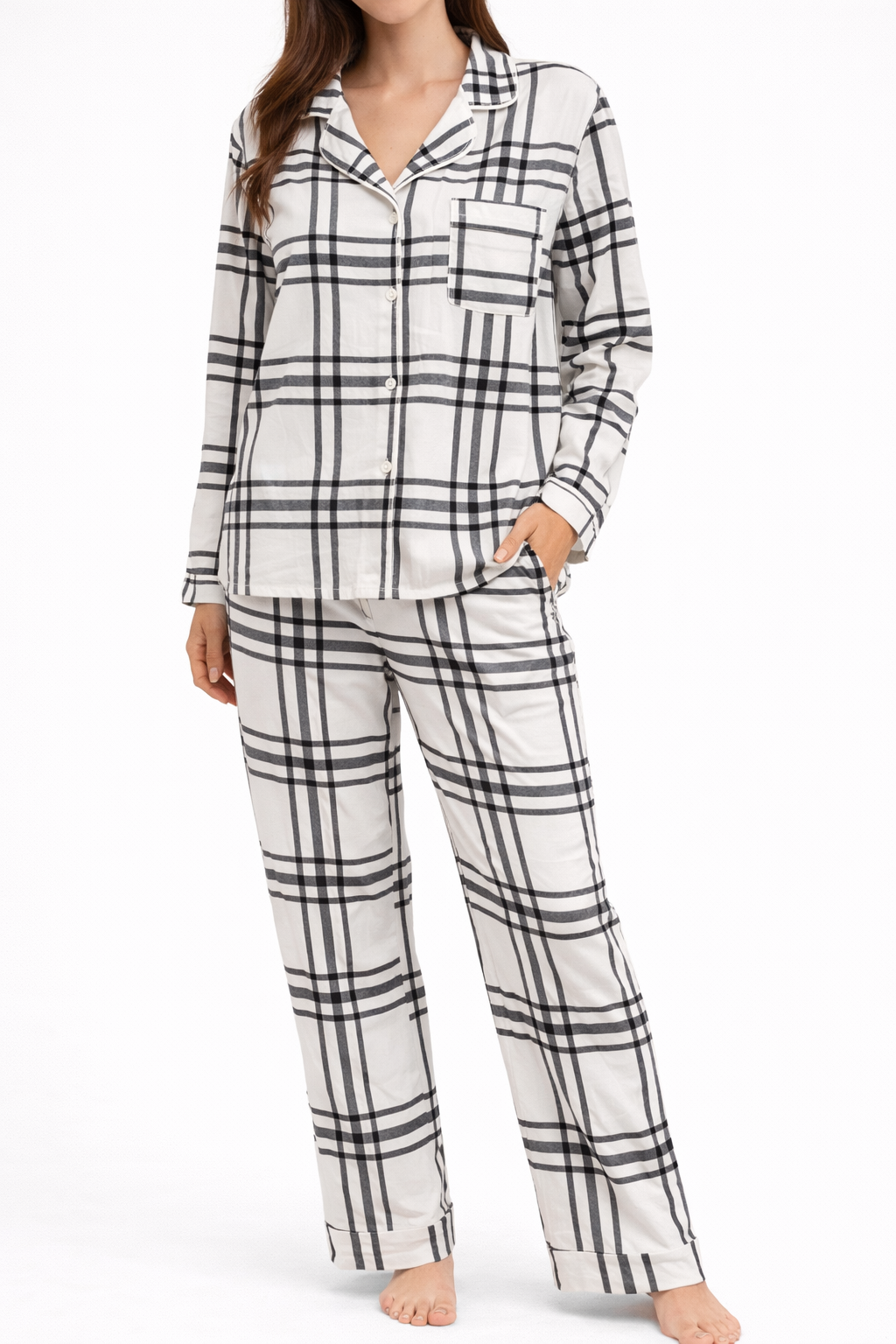 Black & White Check Pajama Set