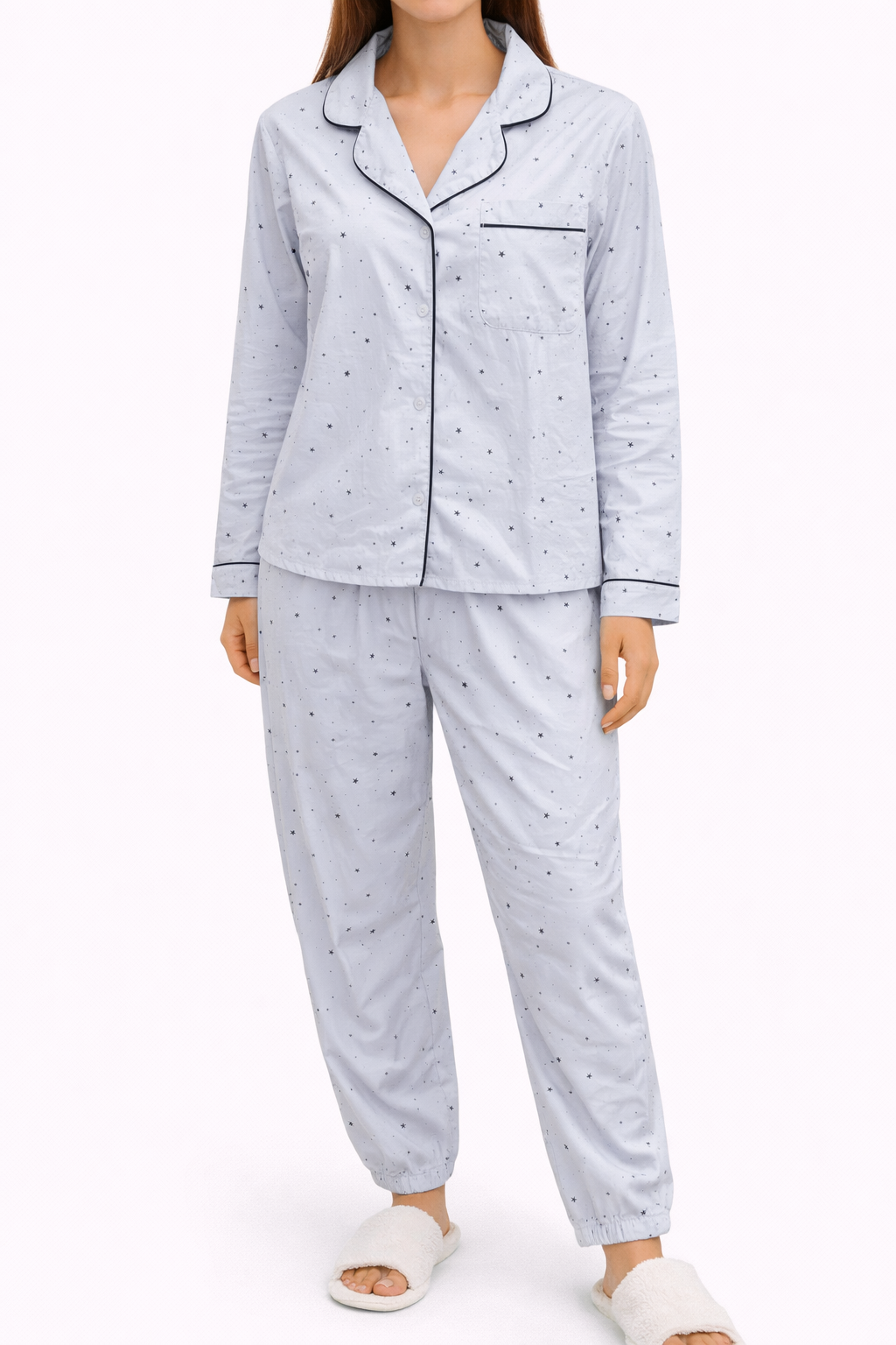 Light Blue Winter PJ Set with Stars