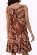 Brown Printed Summer Dress