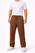 Brown Elastic Waist Pants