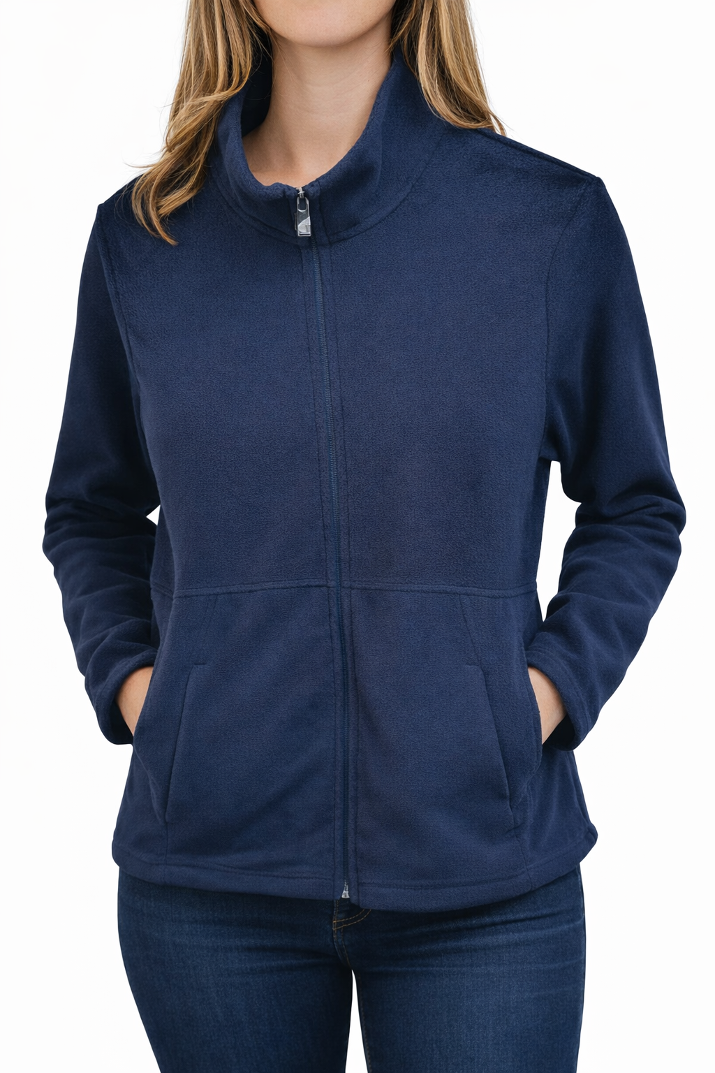 Navy Winter Fleece Zip-up Jacket