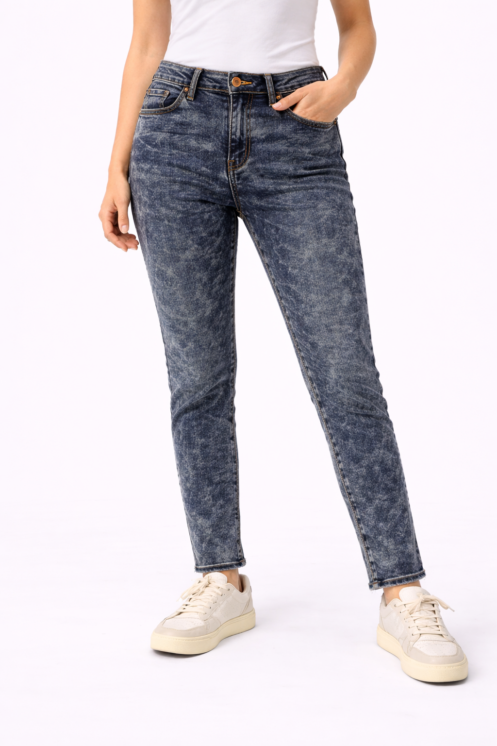 Dark Blue Acid-wash Jeans