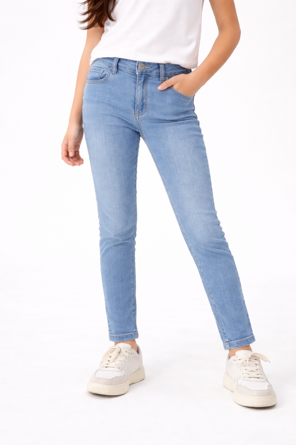 Girls Slim-Fit Light Blue Jeans