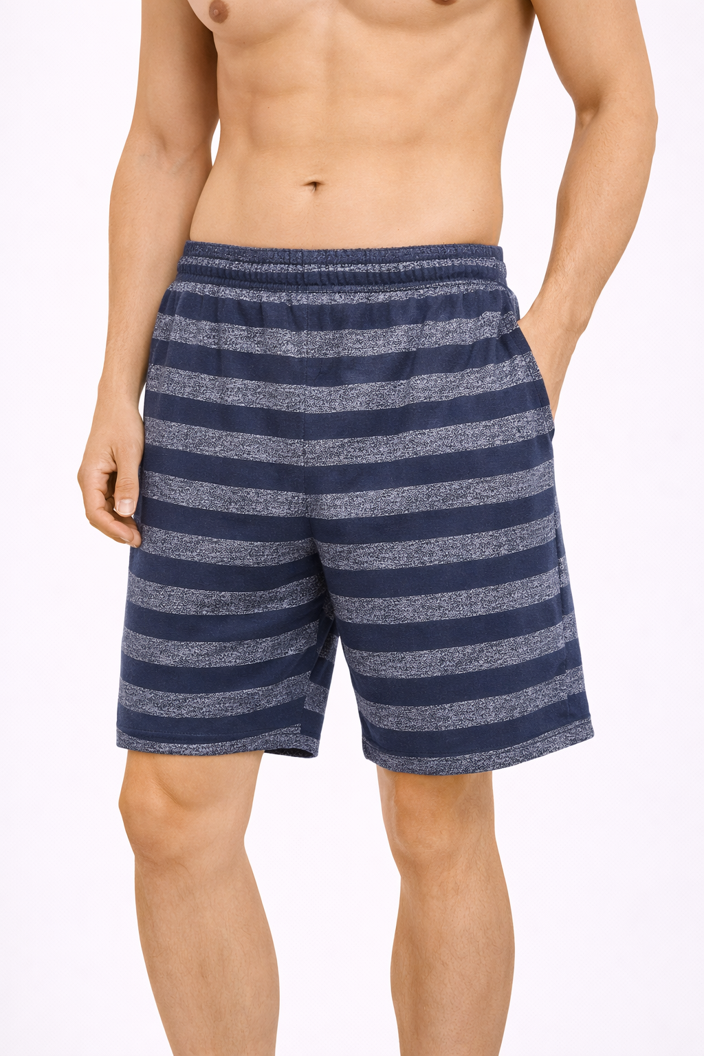 Dark & Light Blue Striped Sleep Short