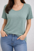 Muted Teal Casual Top