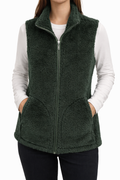 Emerald Green Zip-Up Sherpa Vest