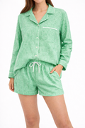 Green Gingham Pajama Short Set
