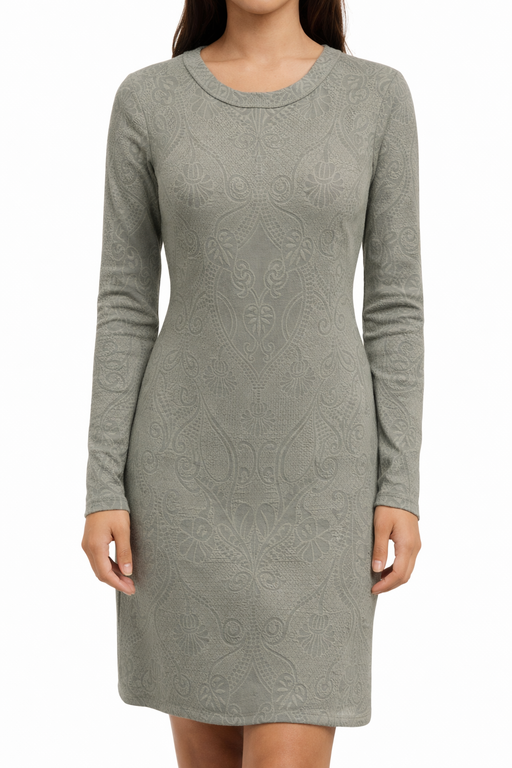 Grey Long Sleeve Dress